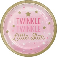 8 Twinkle Baby Girl Pappteller 23cm