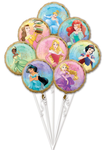 Ramo de globos de princesas Disney 8 piezas