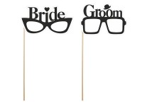 Aperçu: 2 accessoires photo pour lunettes de jeunes mariés