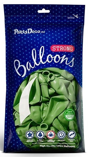 100 Partystar metalliske balloner æblegrøn 30cm 2