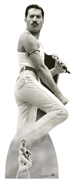Freddie Mercury Live kartonnen uitsnede 1,79m