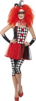 Preview: Harlequin ladies costume red white
