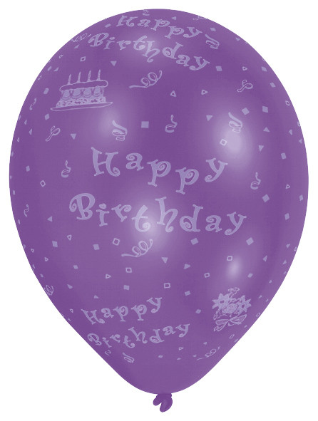 8 Happy Birthday Luftballons Komplettdruck 25 cm 6