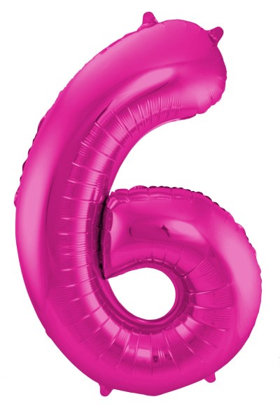 XXL number balloon 6 magenta 86cm