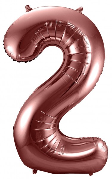 Balon w kolorze różowego złota metaliczny numer 2 86 cm