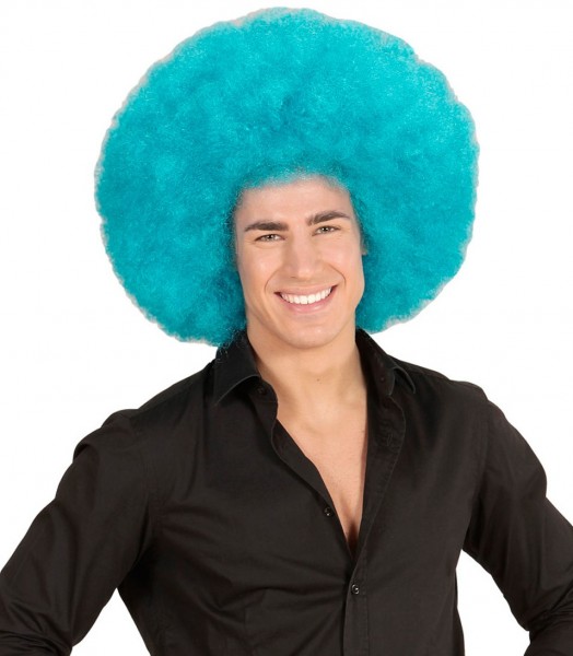 Light blue XXL Afro wig 2