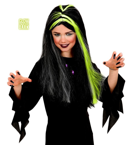 Long Haired Witch Child Wig with Glow Effect