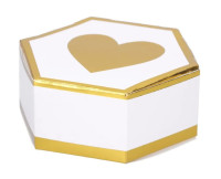 Oversigt: 8 Geschenkboxen Goldenes Herz