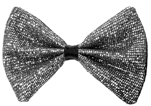 Glamor glitter bow tie in silver
