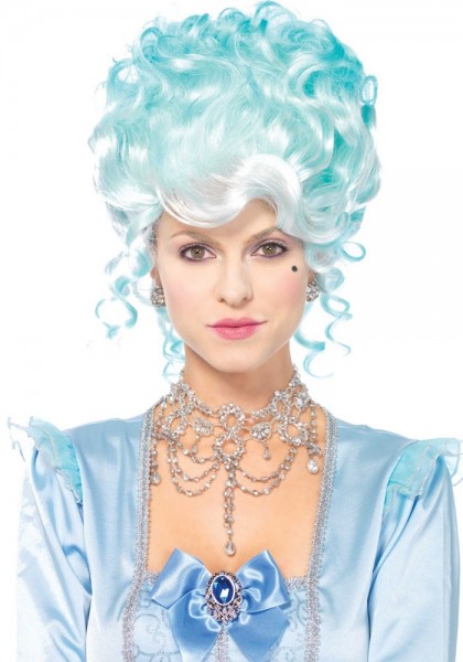 Light blue baroque wig Romina