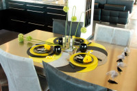 Förhandsgranskning: 50 bordstabletter naturfärgad taupe gjord av polyesterfleece