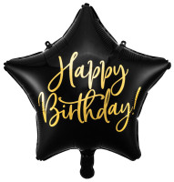 Voorvertoning: Zwarte matte verjaardag folieballon 40cm
