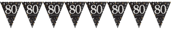 Guirnalda de banderines Golden 80th Birthday 4m