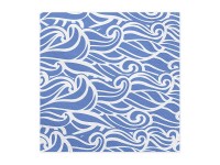 Anteprima: 20 tovaglioli blu-bianchi con motivo a onde