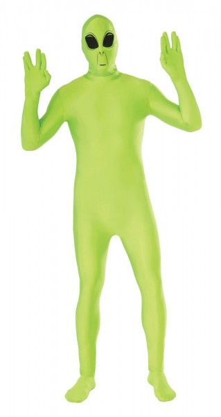 Neon green alien catsuit men’s costume