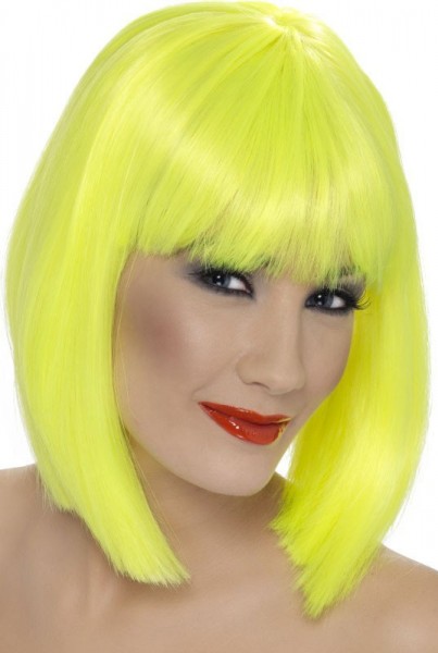 Gul neon glamour peruk