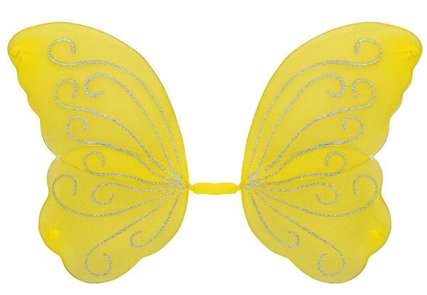 Ailes de papillon pour femme en jaune 85 cm x 50 cm