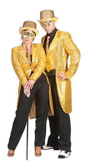 Funky sequin tailcoat for men yellow 2