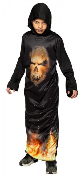 Fiery grim reaper child costume