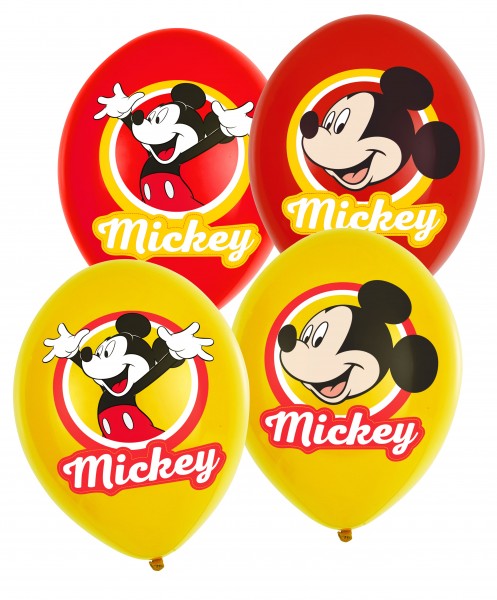 6 globos Happy Mickey Mouse 27,5cm