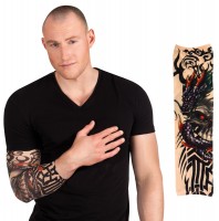 Oversigt: Skull Dragon Tattoo ærme unisex