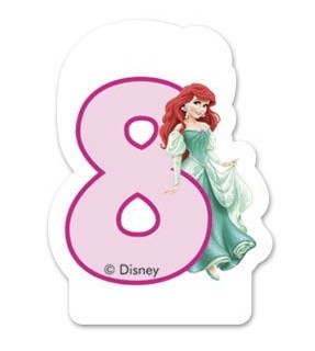 Disney Prinzessinnen Arielle Kerze Zahl 8