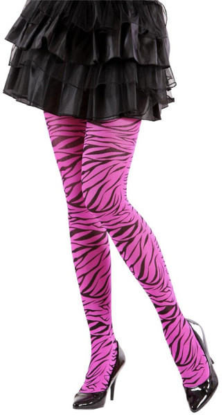 Roze panty met zebra-look 40 DEN