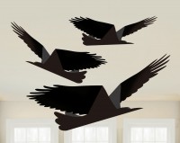 3 Halloween paper ravens