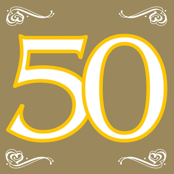 20 serviettes mariage doré 50 ans