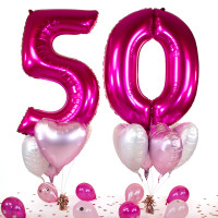 Vorschau: 10 Heliumballons in der Box Pink 50