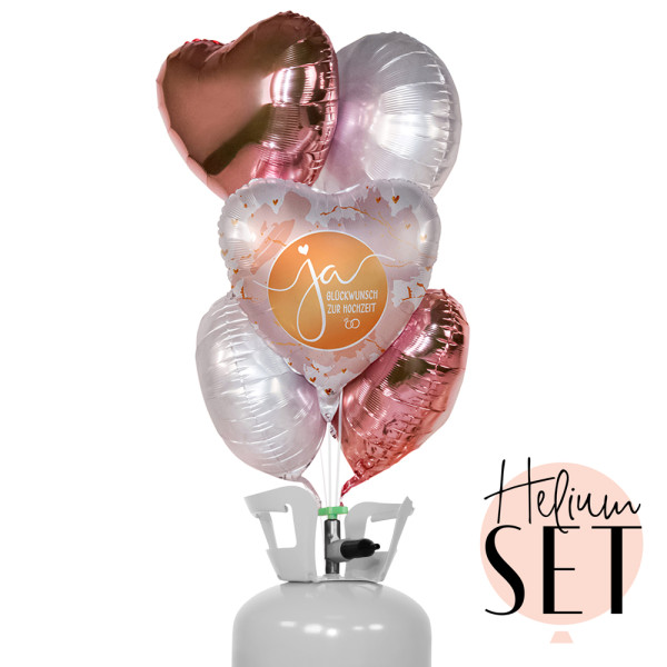 Ja Glückwunsch zur Hochzeit Ballonbouquet-Set mit Heliumbehälter