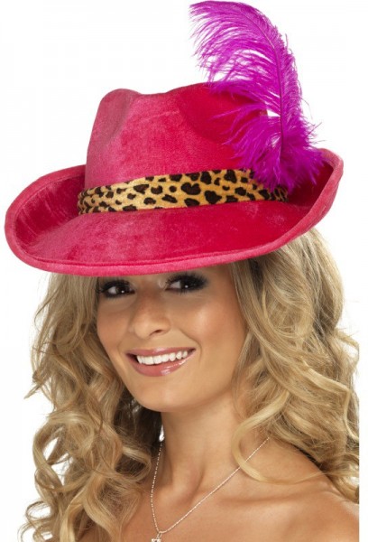 Pink hallik leo fedora hat