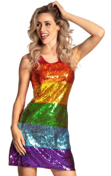 Glitter Sequin Dress Rainbow Pride