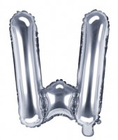 Folienballon W silber 35cm
