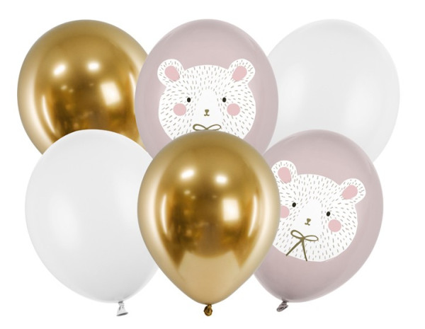 6 Süße Polarbär Luftballons 30cm