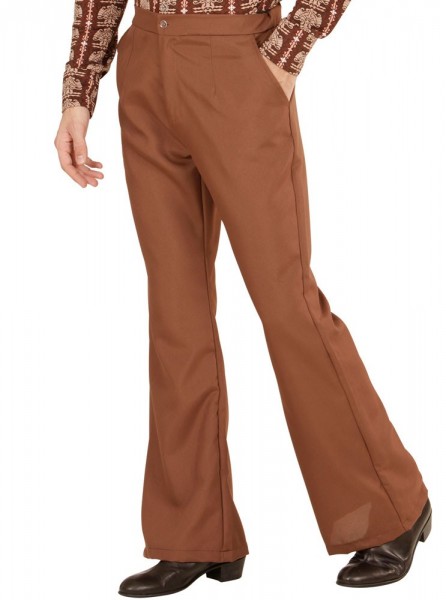 Pantalon Hippie marron des années 70 à pattes d´éléphant