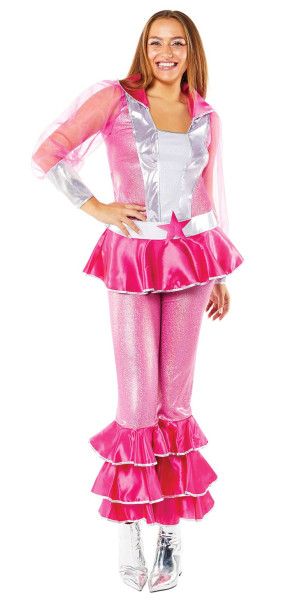 70er Jahre Disco Queen Kostüm pink 4