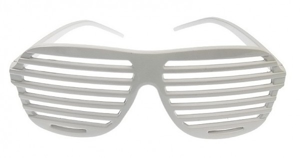 Spaßbrille Gitter Weiß 3