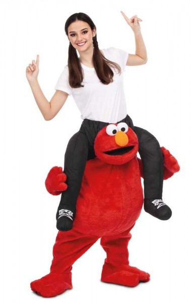 Piggyback Elmo-kostuum voor een volwassene