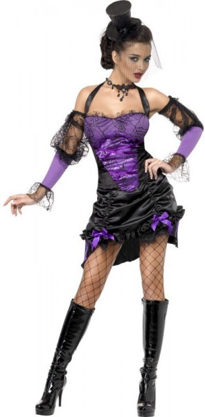 Halloween Kostüm Gothic Tänzerin Burlesque Spinnen