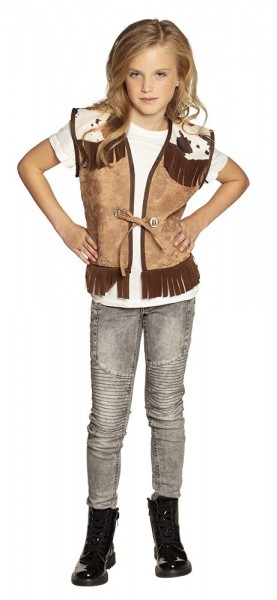 Cow stain fringed vest for kids 2