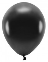 10 Eco metallic balloons black 26cm