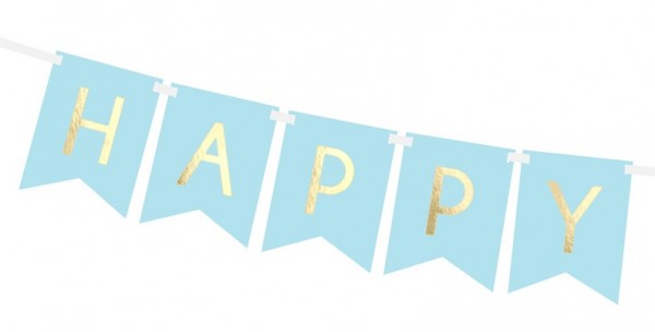 DIY Cheerful Birthday Girlande pastellblau 1,75m 2