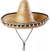 Mexican sombrero with bobble edge