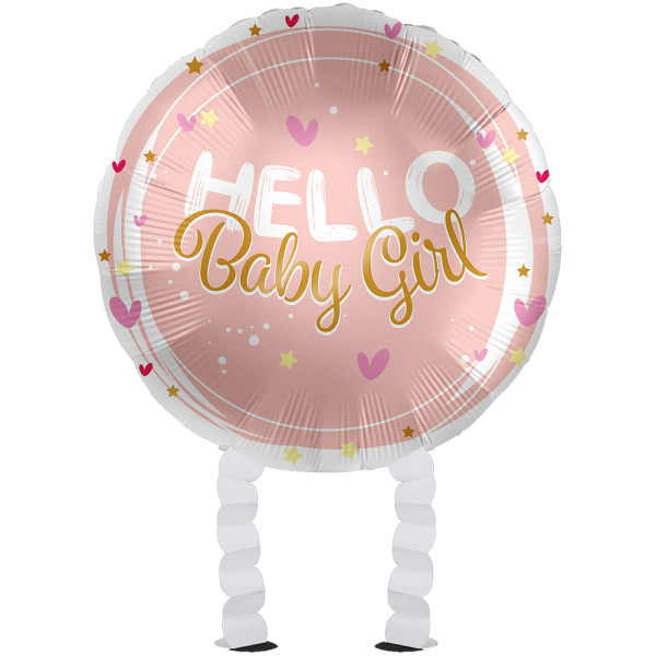 Palloncino Foil Airwalker Baby Girl Orso 43cm