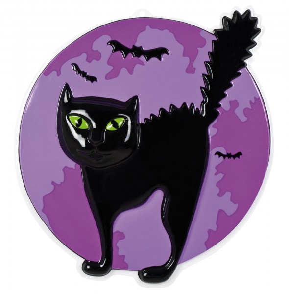 Gatto nero Halloweendeko 52x60cm