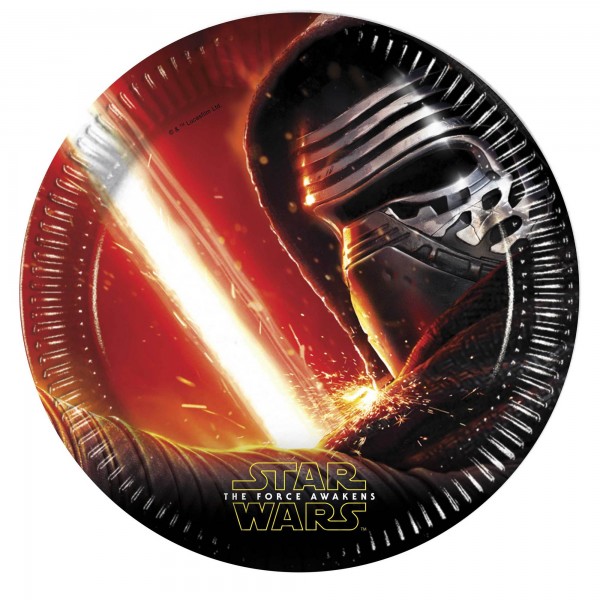 8 Star Wars The Force Awakens Paper Plates 23cm