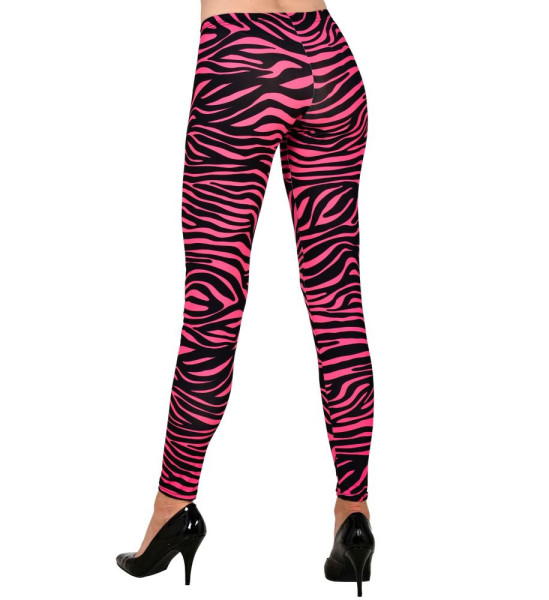 80er pink Zebra UV Leggings für Damen 3