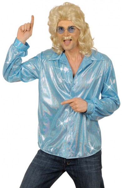 Disco Fever Glitter Shirt Blå