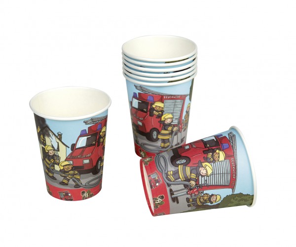 Fire brigade alarm paper cup set of 8